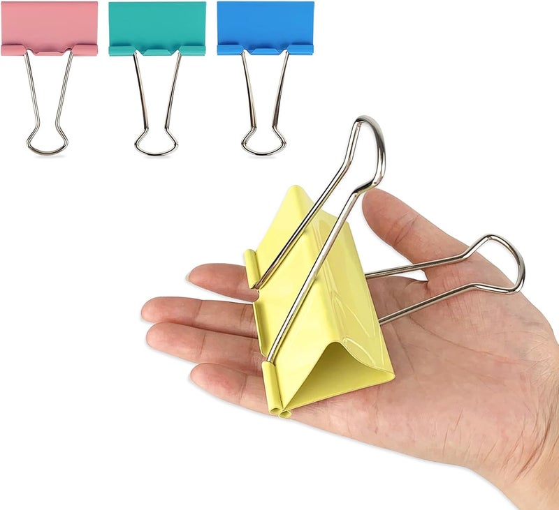 Ykimok Mega-Sized 3-Inch Premium Colored Binder Clips - 8-Pack Featuring 4 Distinct Colors, 2 Extra Large Clips Each - Image 1